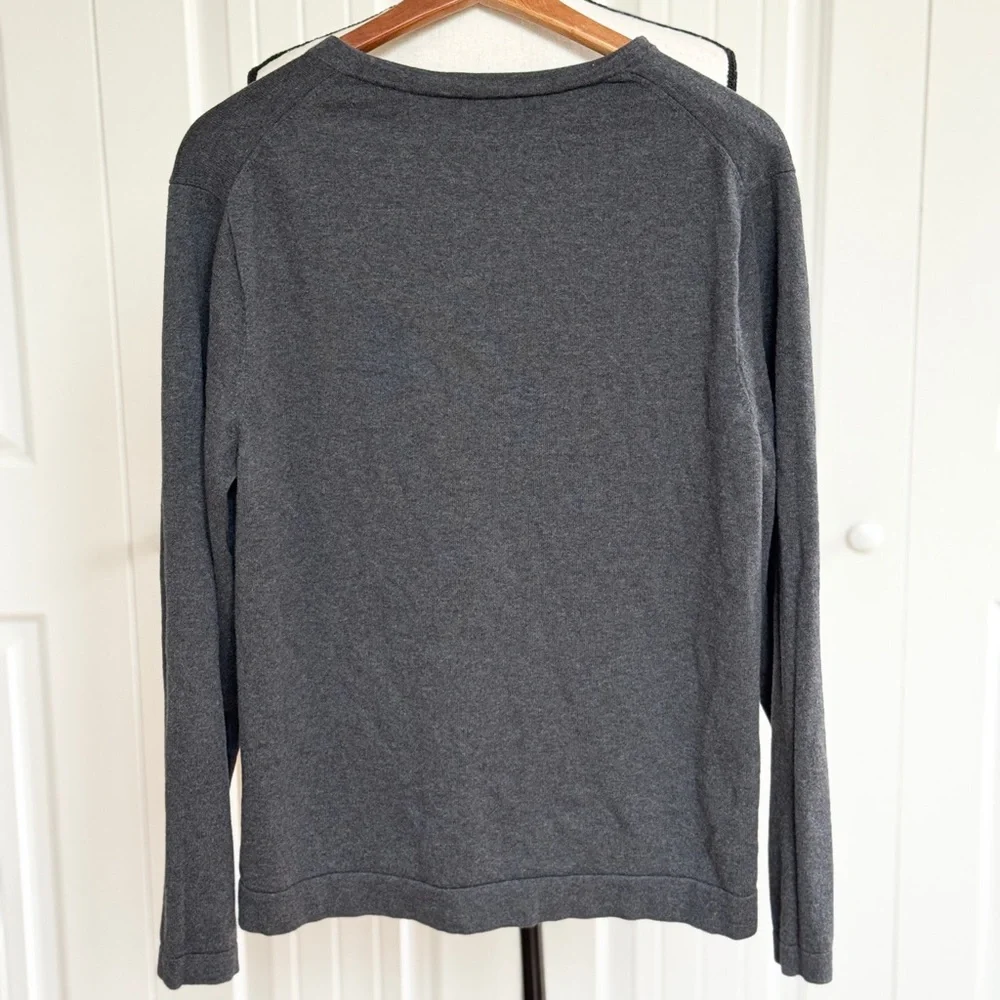 J. Crew Men’s V-Neck Sweater Size Large Charcoal Gray Minimalist Essential